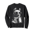 Llama Drinking Iced Coffee Funny Animal Sweatshirt - Trendy Graphic Unisex - T-Shirt, Sweatshirt, Hoodie