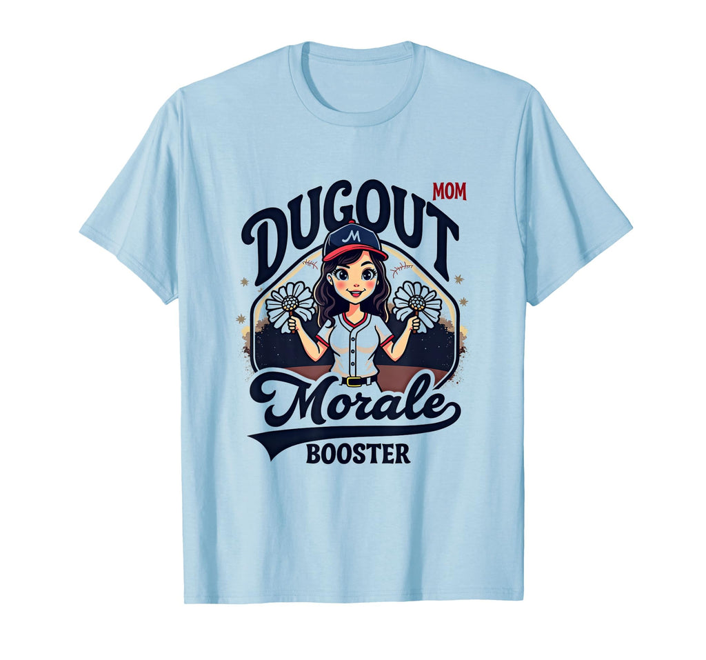 Dugout Mom Morale Booster Baseball T-Shirt - Graphic Print Unisex - T-Shirt, Sweatshirt, Hoodie