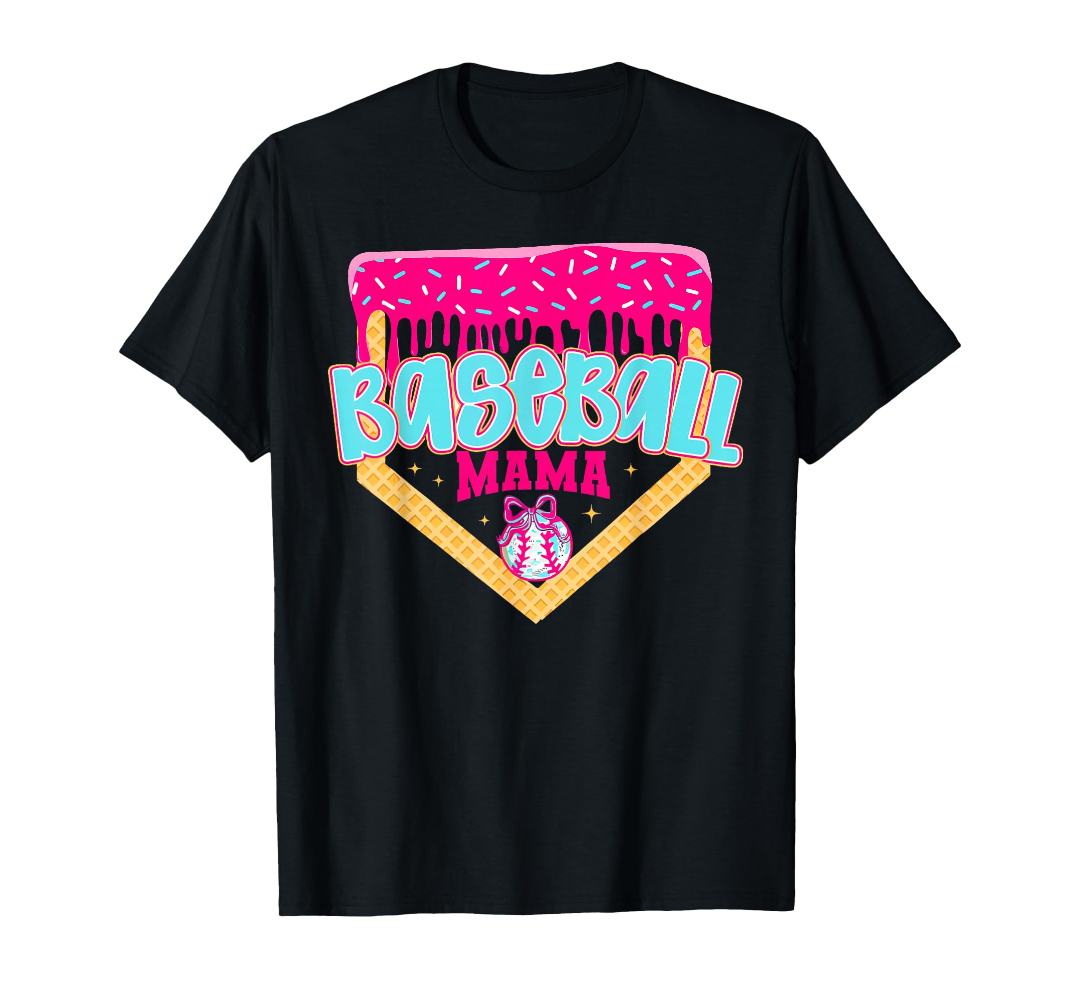 Mama Ice Cream Baseball Season Game T-Shirt - Custom Art Print Men Women - T-Shirt, Sweatshirt, Hoodie