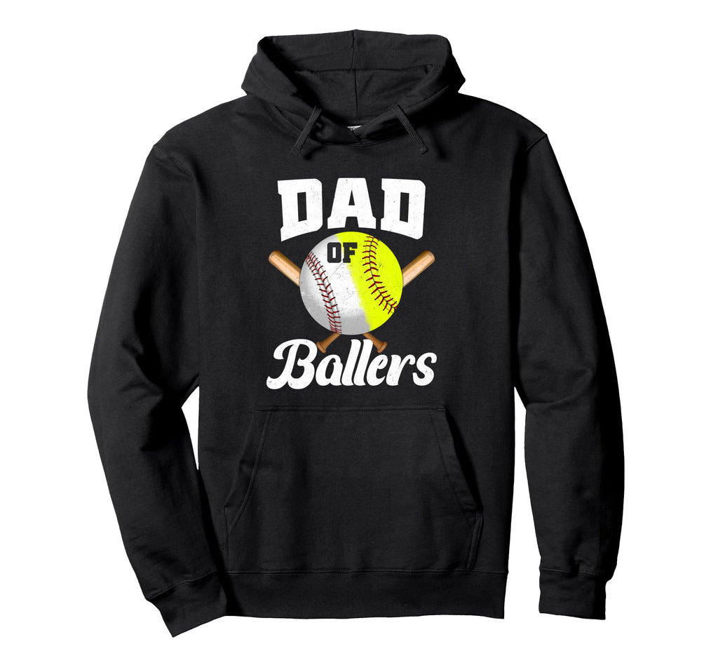 Dad Ballers Baseball Softball Fathers Hoodie - Novelty Apparel Men Women - T-Shirt, Sweatshirt, Hoodie