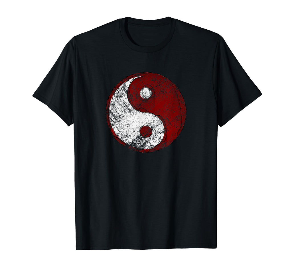 Yin Yang Artistic Rustic Distressed T-Shirt - Minimalist Print Unisex - T-Shirt, Sweatshirt, Hoodie