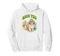 Shih Tzu Groovy Floral Watercolor Hoodie - Aesthetic Graphic Men Women - T-Shirt, Sweatshirt, Hoodie