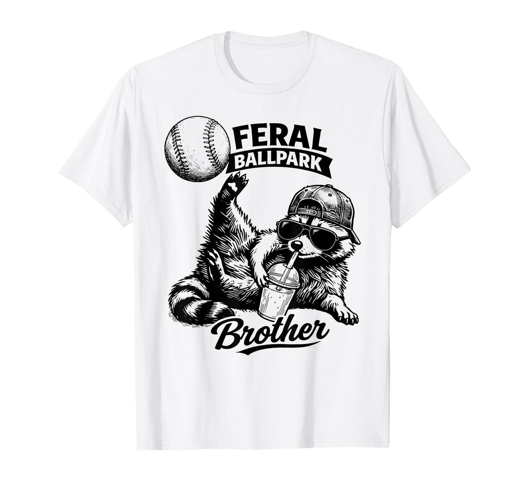 Raccoon And Scooter Feral Ballpark T-Shirt - Streetwear Style for Adults - T-Shirt, Sweatshirt, Hoodie