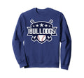 Bulldogs Blue Baseball Game Sweatshirt - Casual Everyday Wear Men Women - T-Shirt, Sweatshirt, Hoodie