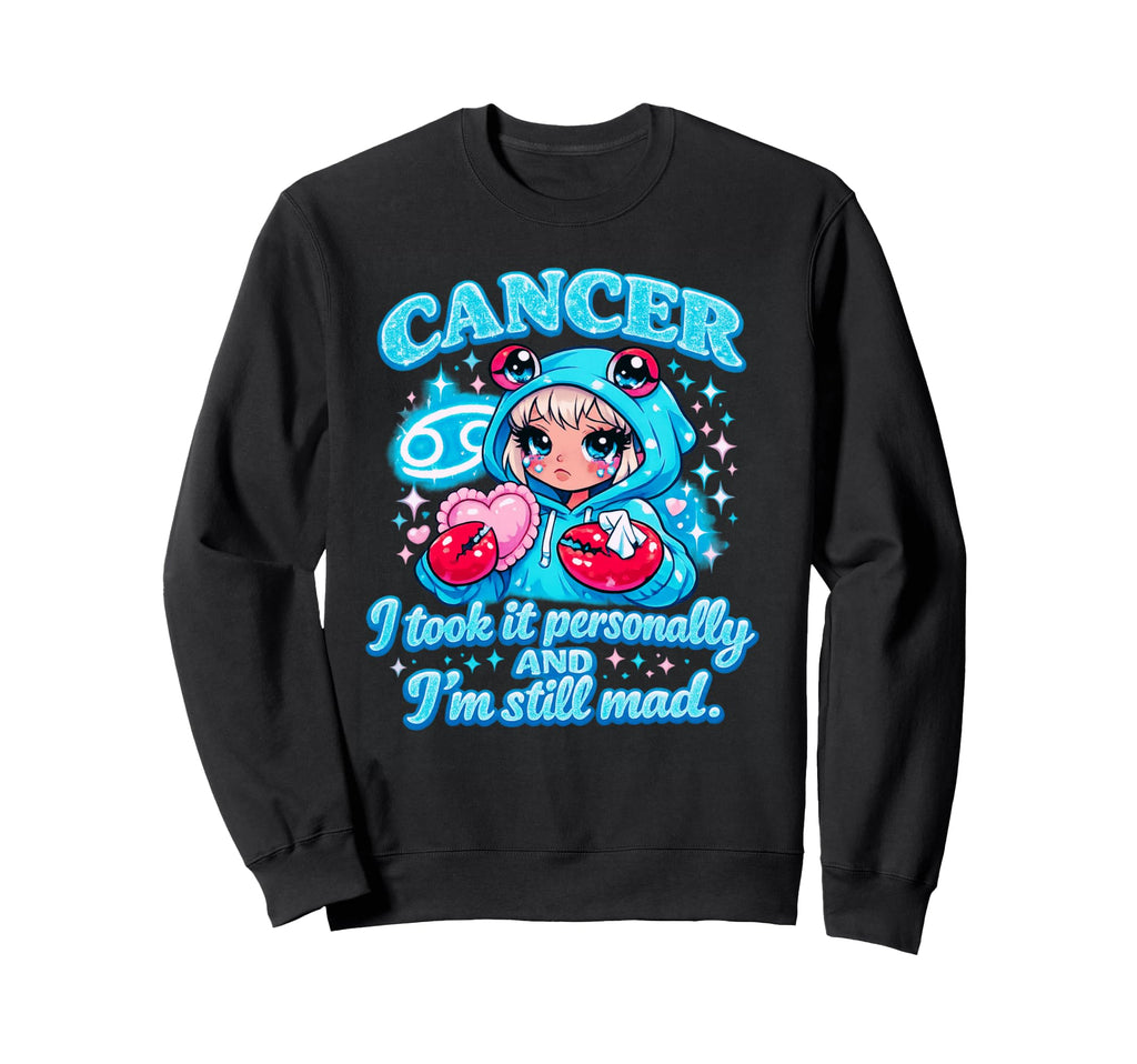 Cancer Bratcore Aesthetic Blue Y2K Sweatshirt - Trendy Graphic Men Women - T-Shirt, Sweatshirt, Hoodie