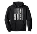 Proud Dad American Flag Funny Baseball Hoodie - Novelty Apparel for Adults - T-Shirt, Sweatshirt, Hoodie