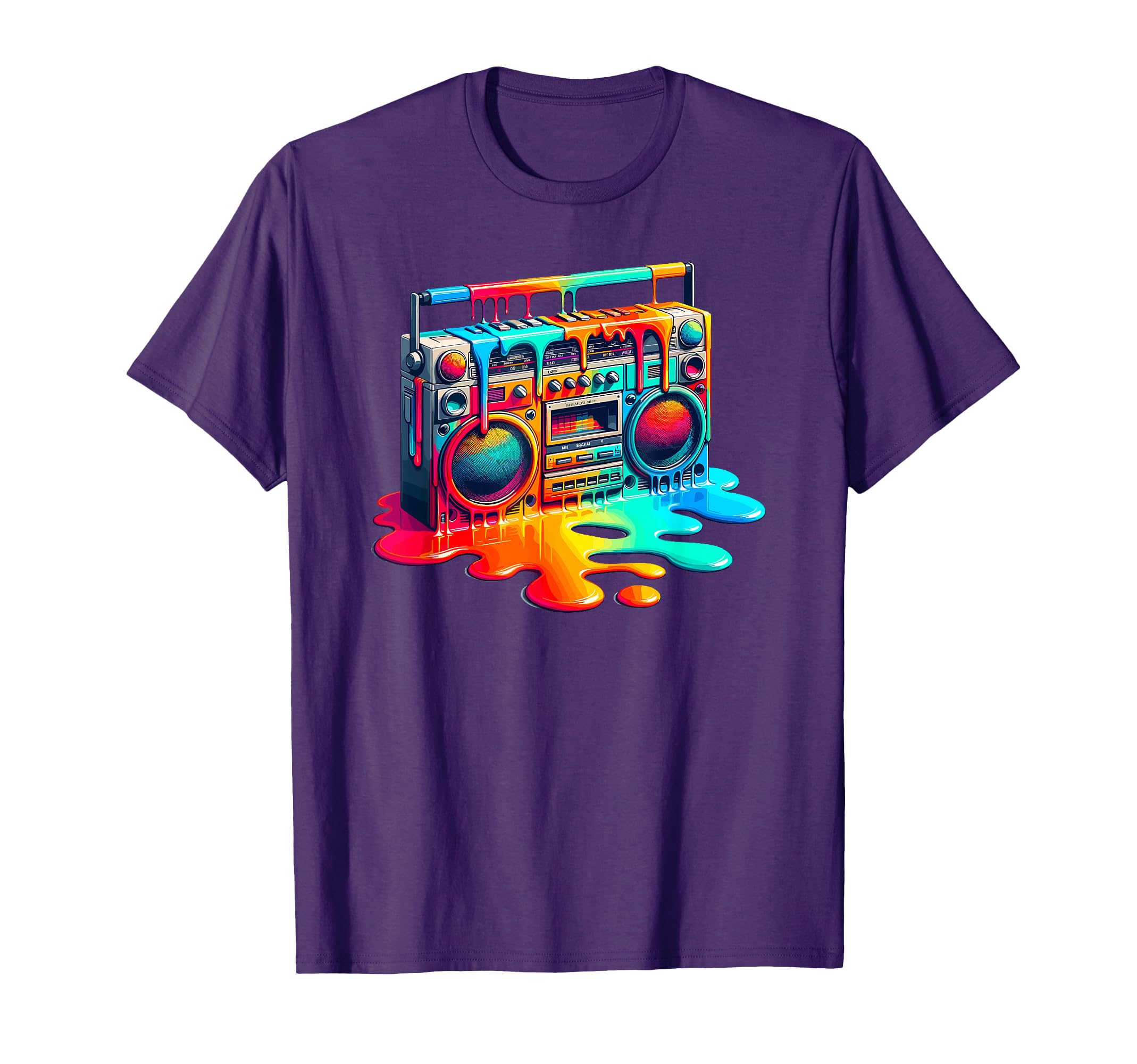 Dripping Paint Boombox Old School T-Shirt - Casual Everyday Wear Men Women - T-Shirt, Sweatshirt, Hoodie