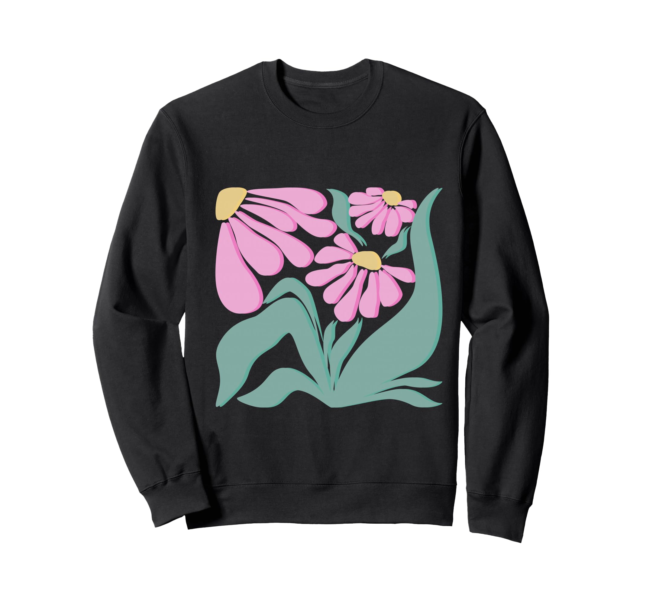 Floral Abstract Hippie Boho Flowers Sweatshirt - Trendy Graphic for Adults - T-Shirt, Sweatshirt, Hoodie
