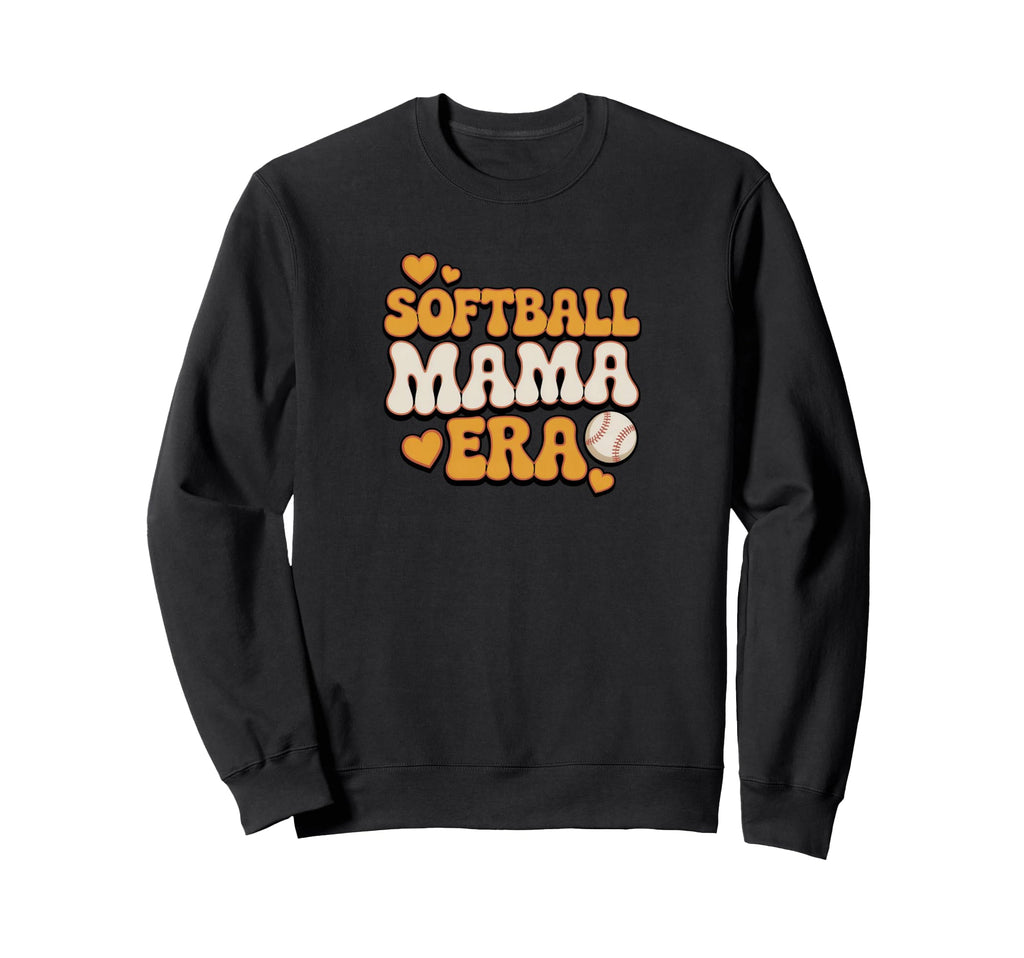 Softball Mama Era Groovy Baseball Sweatshirt - Casual Everyday Wear Unisex - T-Shirt, Sweatshirt, Hoodie