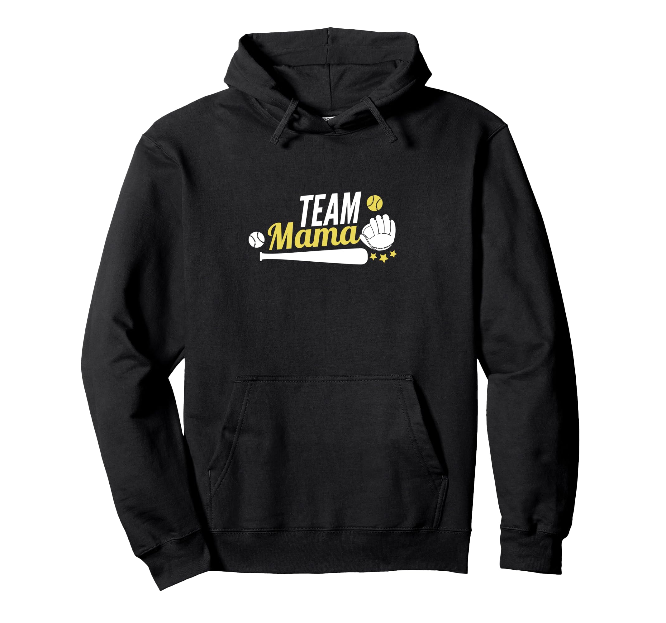 Team Mama Baseball Softball Mom Hoodie - Casual Everyday Wear Men Women - T-Shirt, Sweatshirt, Hoodie