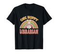One Hoppy Librarian Bunny Easter T-Shirt - Minimalist Print for Adults - T-Shirt, Sweatshirt, Hoodie