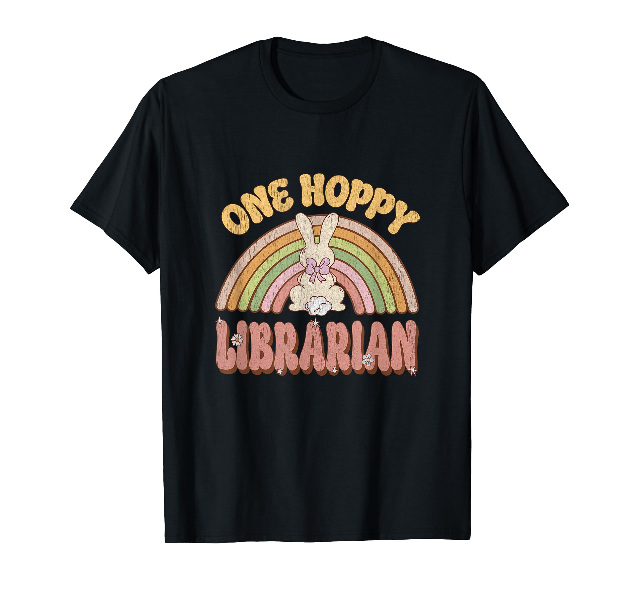 One Hoppy Librarian Bunny Easter T-Shirt - Minimalist Print for Adults - T-Shirt, Sweatshirt, Hoodie