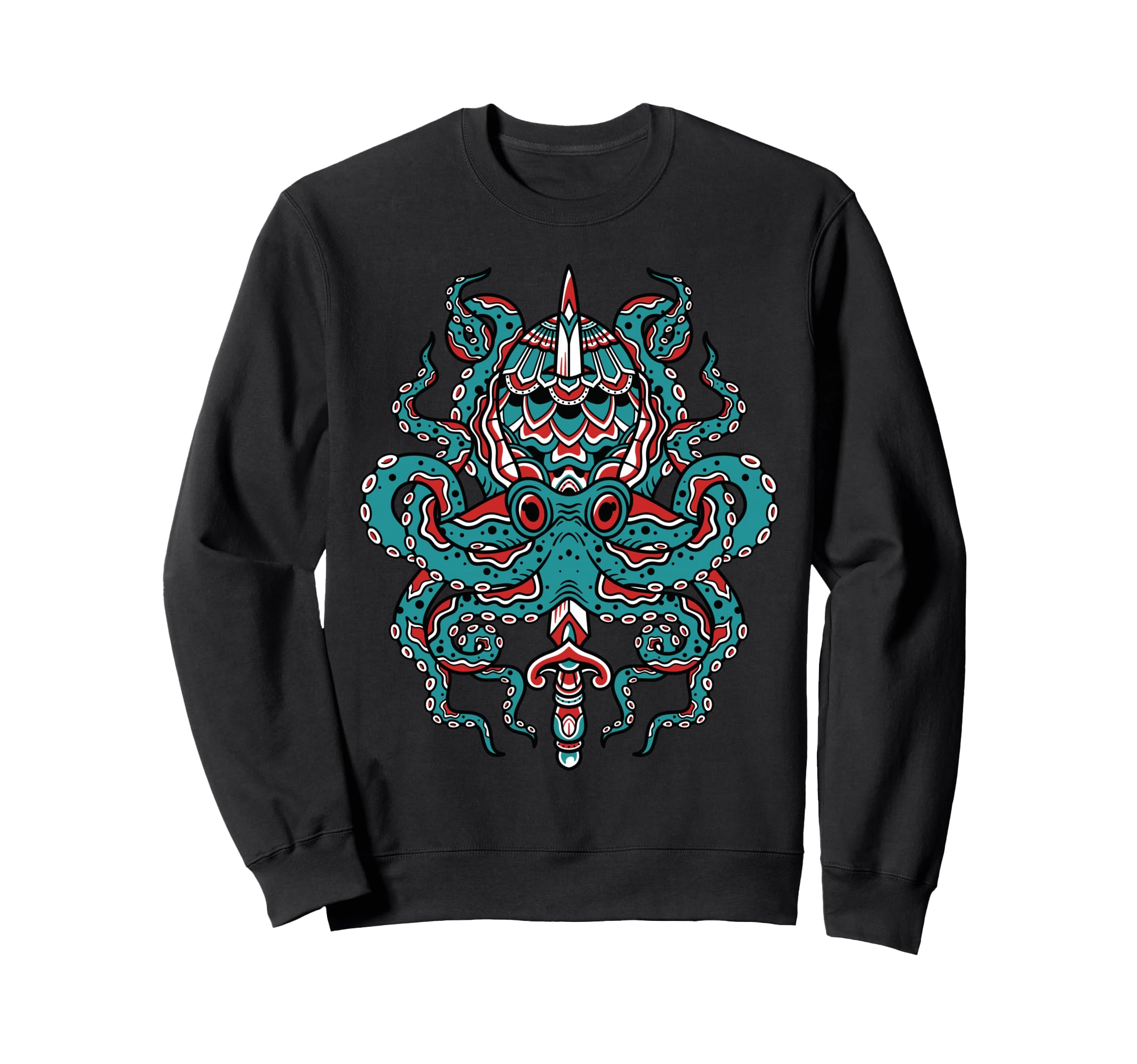 Octopus Traditional Tattoo Flash Sweatshirt - Trendy Graphic Unisex - T-Shirt, Sweatshirt, Hoodie