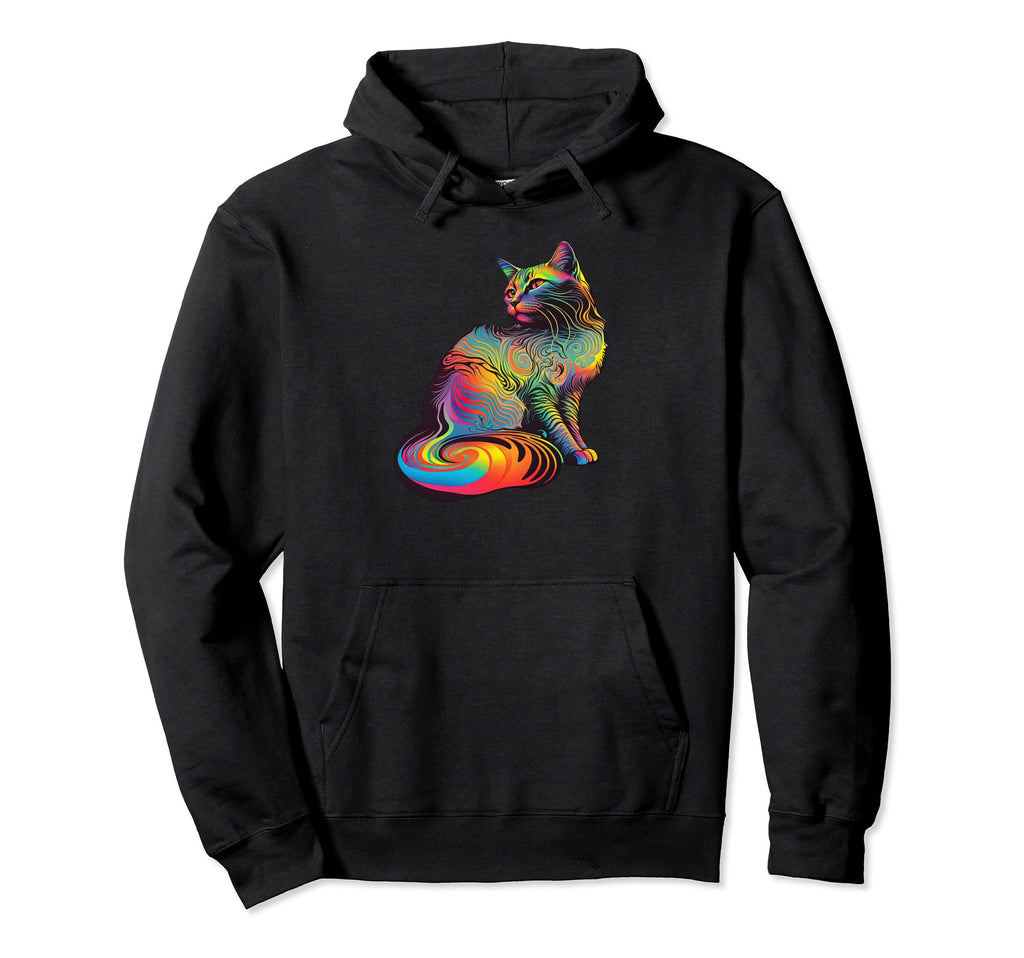Funny Cat Kitten 1960S Psychedelic Pop Op Art Hoodie - Graphic Print Unisex - T-Shirt, Sweatshirt, Hoodie