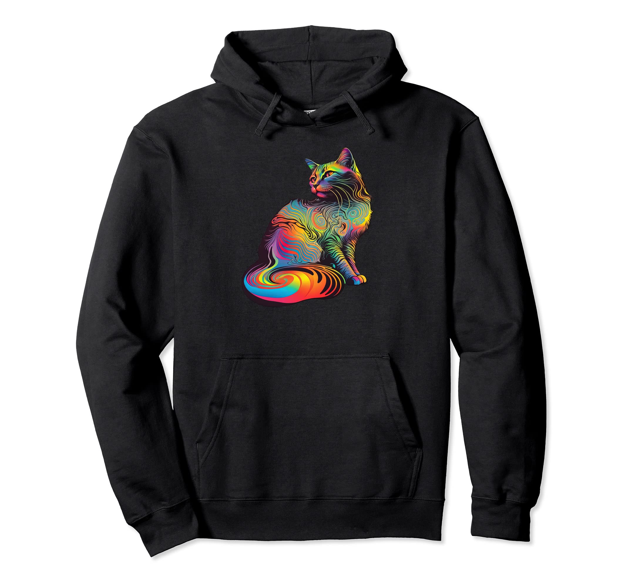 Funny Cat Kitten 1960S Psychedelic Pop Op Art Hoodie - Graphic Print Unisex - T-Shirt, Sweatshirt, Hoodie