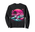 Palm Sunset Dolphin 80S 90S Vaporwave Sweatshirt - Graphic Print Men Women - T-Shirt, Sweatshirt, Hoodie