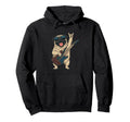 Rockstar Pug Sunglasses Electric Guitar Hoodie - Graphic Print Men Women - T-Shirt, Sweatshirt, Hoodie