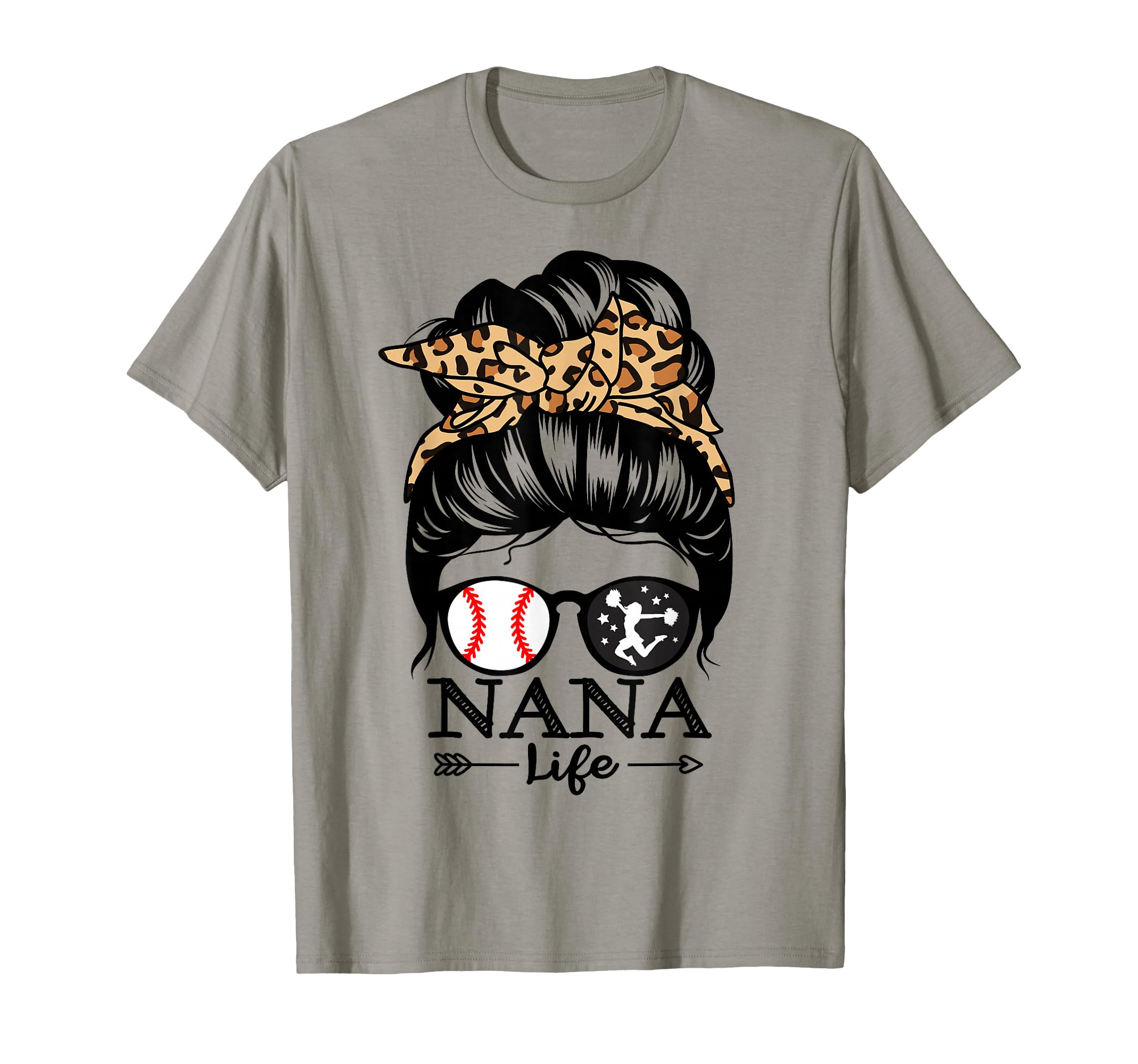 Nana Life Messy Bun Hair Funny Baseball T-Shirt - Aesthetic Graphic Unisex - T-Shirt, Sweatshirt, Hoodie