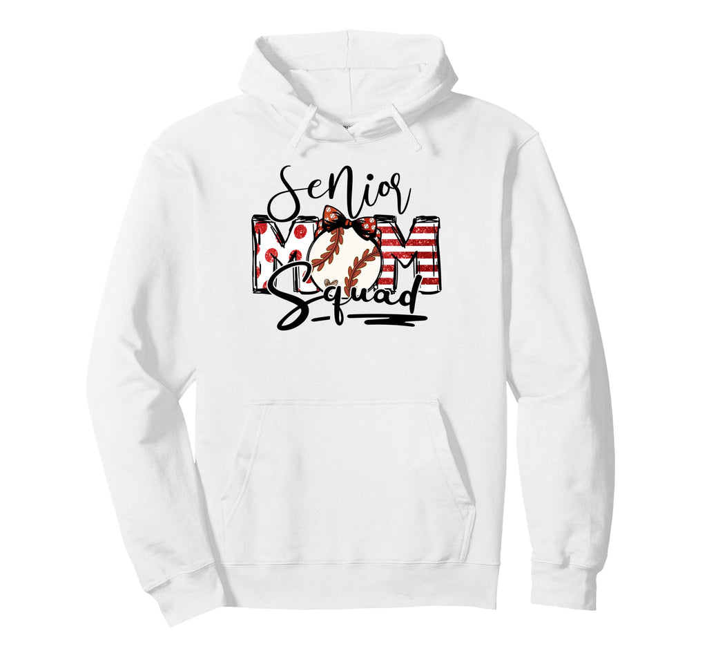 Senior Mom Squad Baseball Mother Fun Sports Hoodie - Unique Graphic Unisex - T-Shirt, Sweatshirt, Hoodie