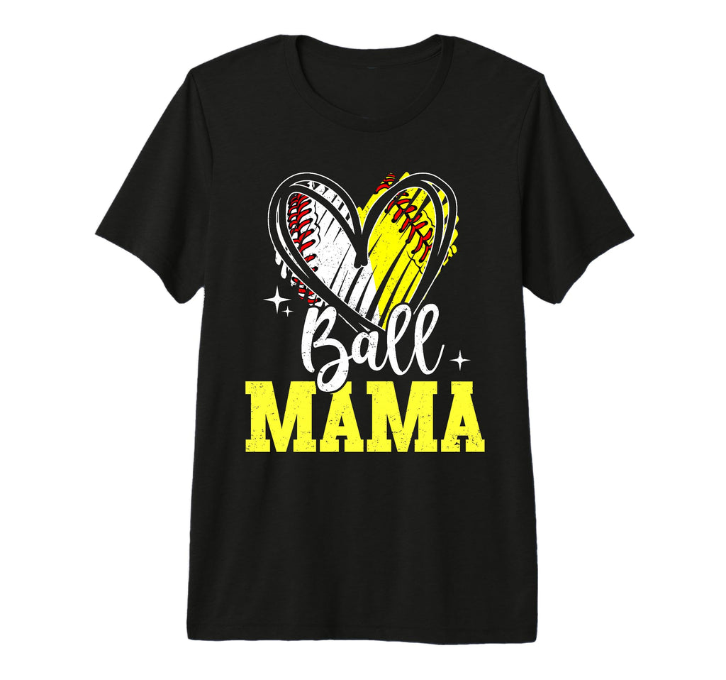 Ball Mama Softball Baseball Mom Mothers T-Shirt - Minimalist Print Unisex - T-Shirt, Sweatshirt, Hoodie