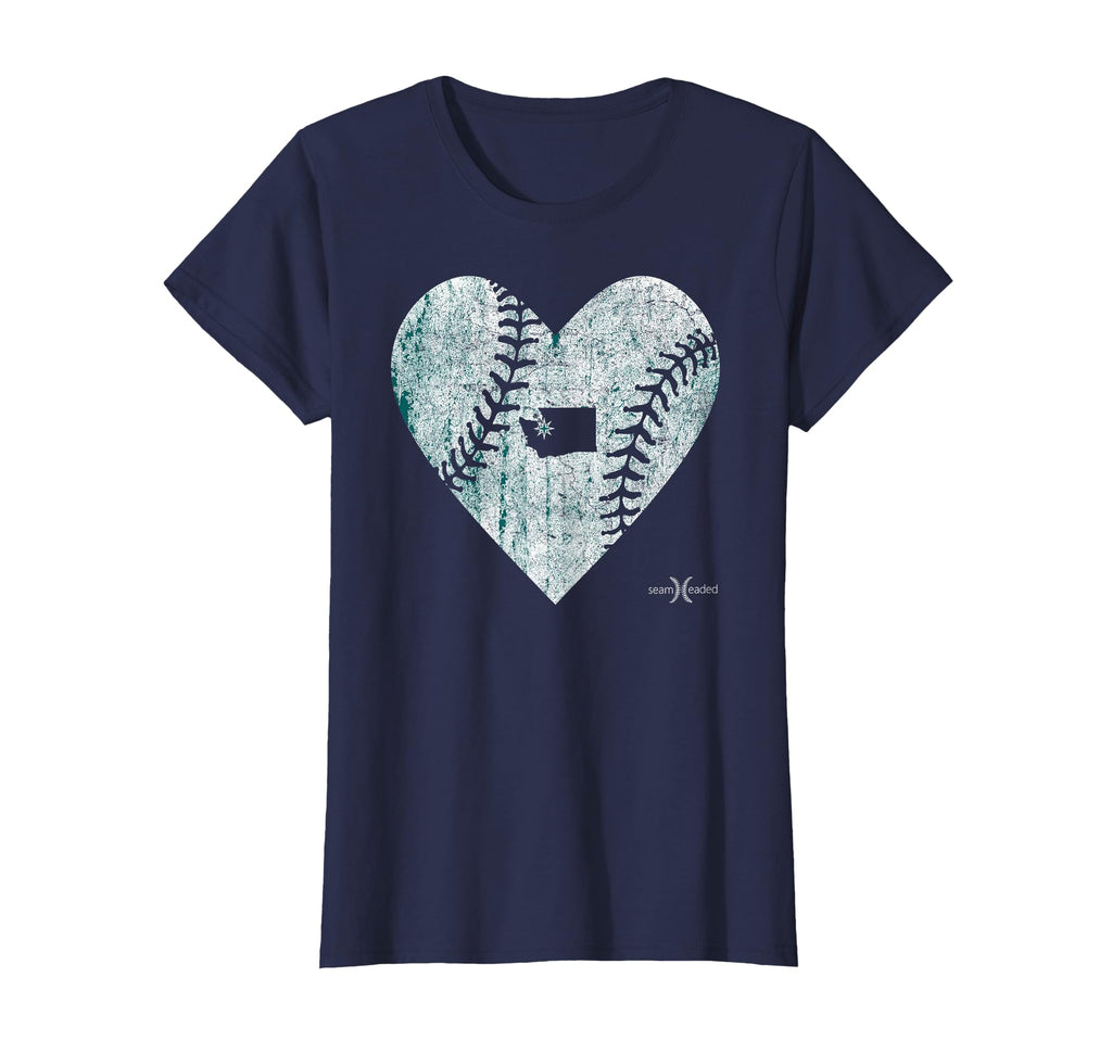 Seattle Baseball Heart T-Shirt - Unique Graphic for Adults - T-Shirt, Sweatshirt, Hoodie