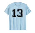 Number 13 Varsity Distressed Sport T-Shirt - Unique Graphic for Adults - T-Shirt, Sweatshirt, Hoodie