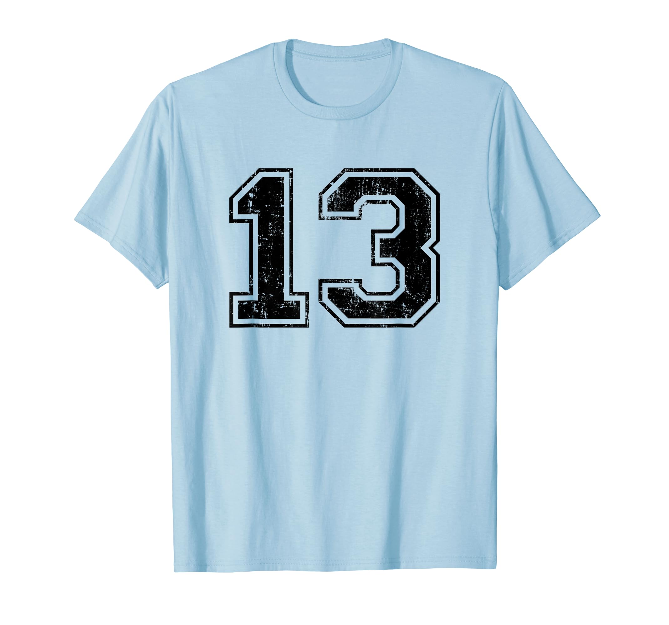 Number 13 Varsity Distressed Sport T-Shirt - Unique Graphic for Adults - T-Shirt, Sweatshirt, Hoodie