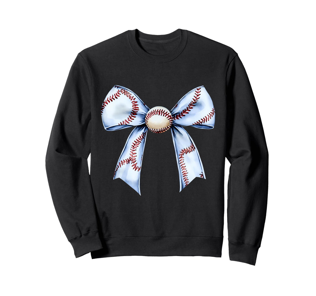 Baseball Coquette Bow Sweatshirt - Casual Everyday Wear for Adults - T-Shirt, Sweatshirt, Hoodie