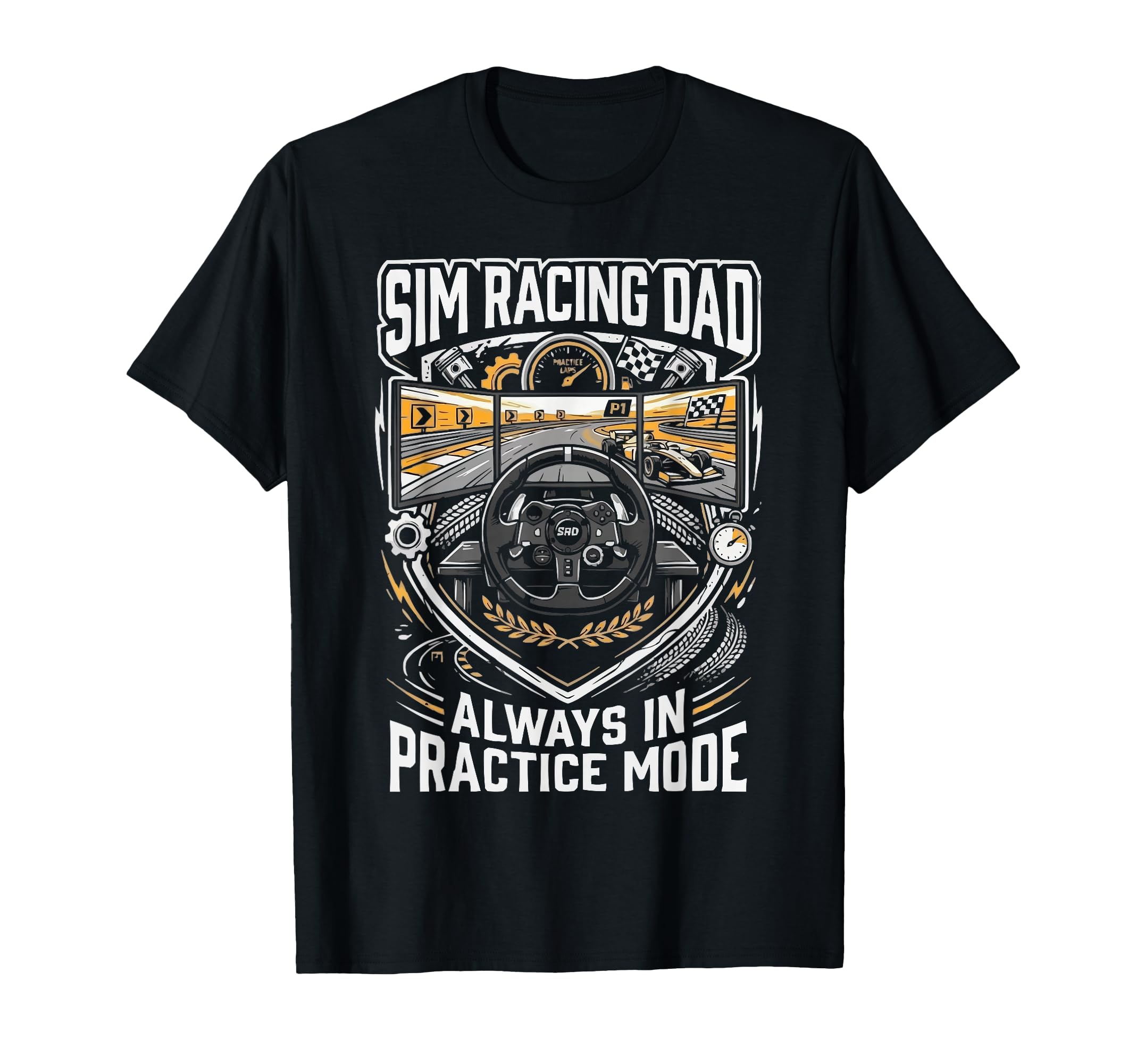 Sim Racing Dad Virtual Racing Game Daddy T-Shirt - Trendy Graphic Unisex - T-Shirt, Sweatshirt, Hoodie