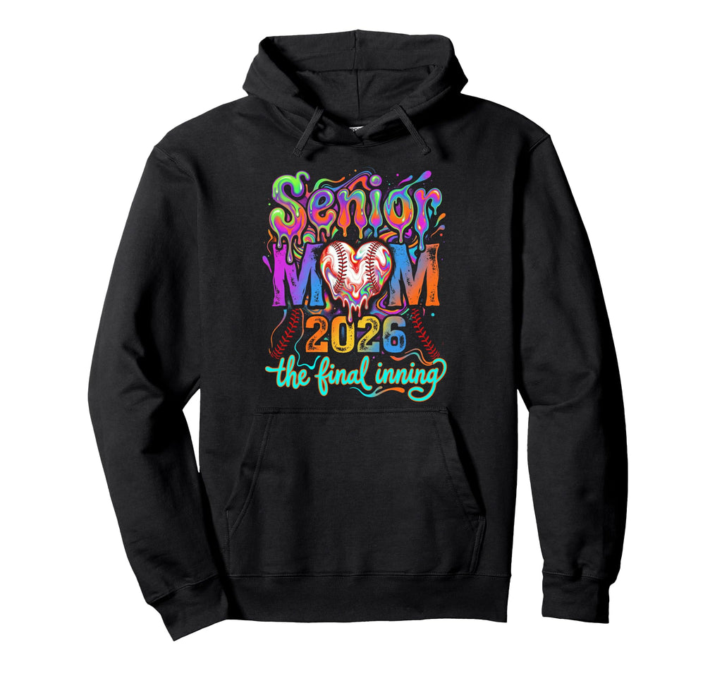 Baseball Senior Mom 2026 Final Inning Hoodie - Aesthetic Graphic for Adults - T-Shirt, Sweatshirt, Hoodie