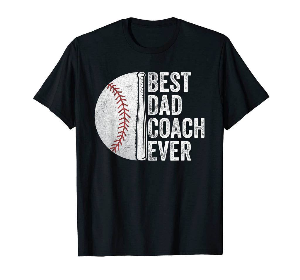 Mens Best Dad Coach Ever Baseball Funny T-Shirt - Minimalist Print Unisex - T-Shirt, Sweatshirt, Hoodie
