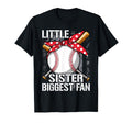 Little Sister Biggest Fan Baseball T-Shirt - Fun Novelty Design Men Women - T-Shirt, Sweatshirt, Hoodie