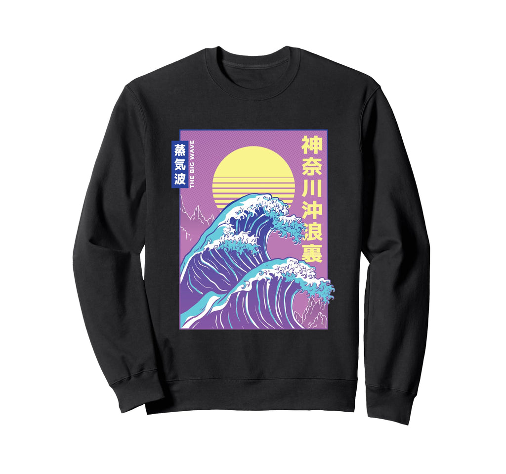 Great Wave Off Kanagawa Sunset Sweatshirt - Trendy Graphic for Adults - T-Shirt, Sweatshirt, Hoodie
