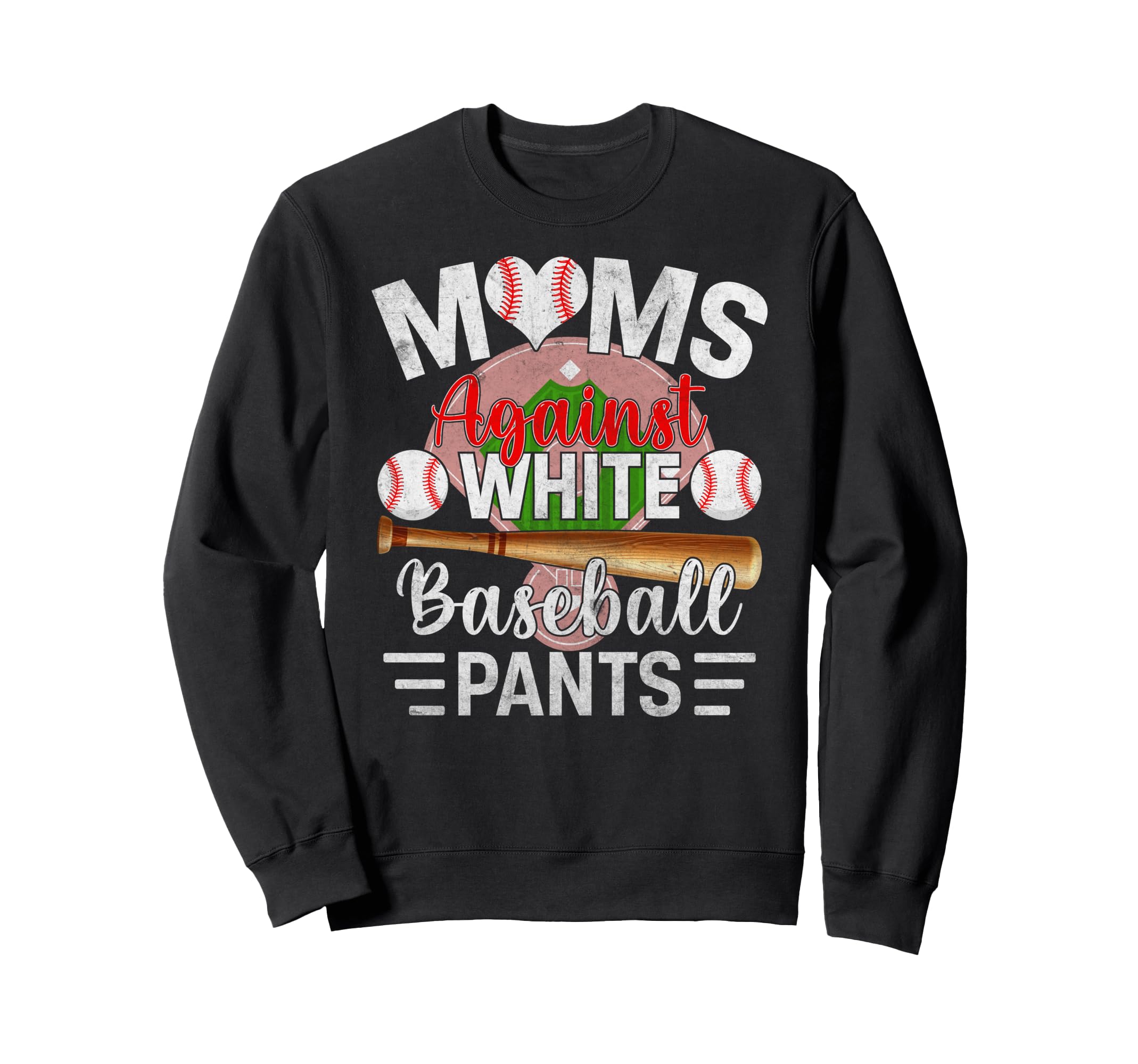 Moms Against White Baseball Pants Sweatshirt - Minimalist Print Men Women - T-Shirt, Sweatshirt, Hoodie