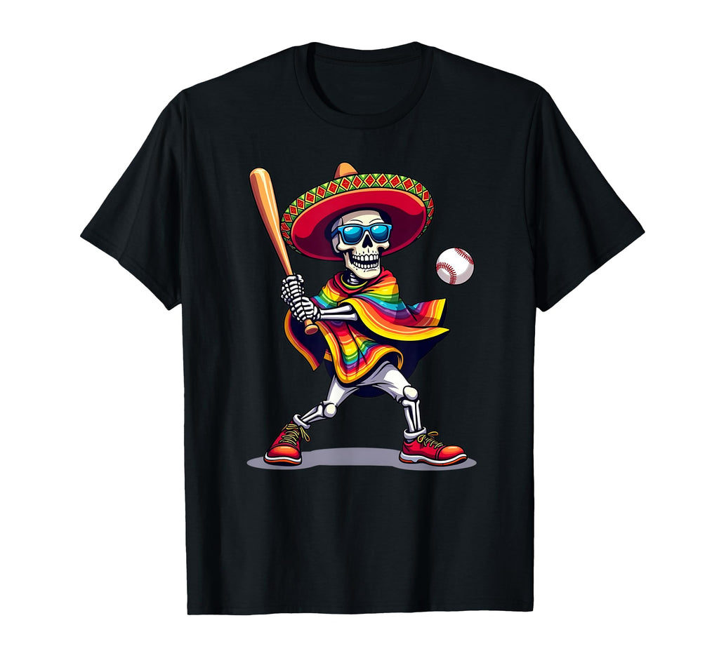 Mariachi Skeleton Baseball Cinco De T-Shirt - Custom Art Print for Adults - T-Shirt, Sweatshirt, Hoodie