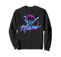 Miami Palm Trees Vaperwave Sweatshirt - Fun Novelty Design Men Women - T-Shirt, Sweatshirt, Hoodie