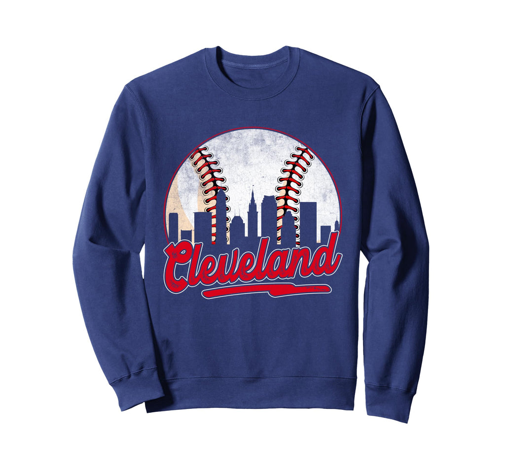 Cleveland Cityscape Baseball Lover Sweatshirt - Unique Graphic Men Women - T-Shirt, Sweatshirt, Hoodie