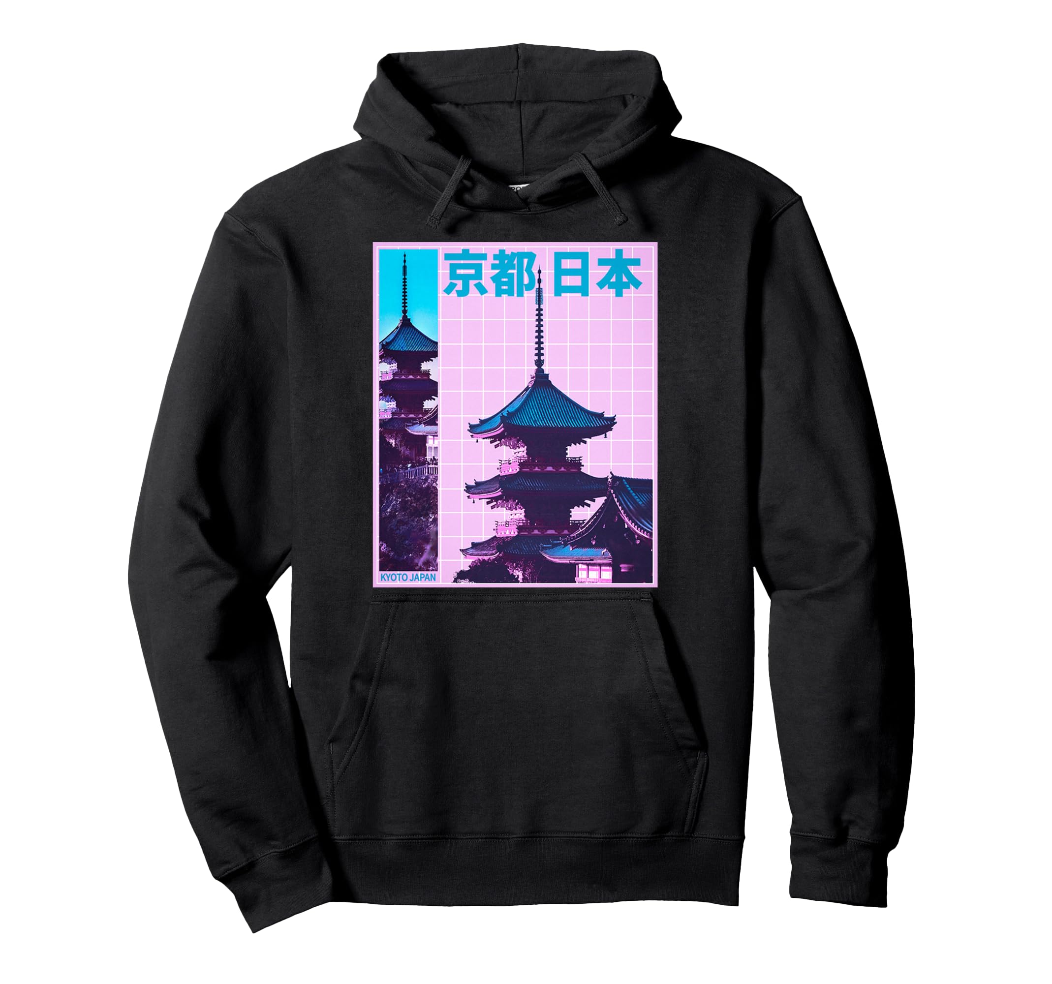 Kyoto Japan Aesthetic Vaporwave Vibes Hoodie - Minimalist Print Men Women - T-Shirt, Sweatshirt, Hoodie