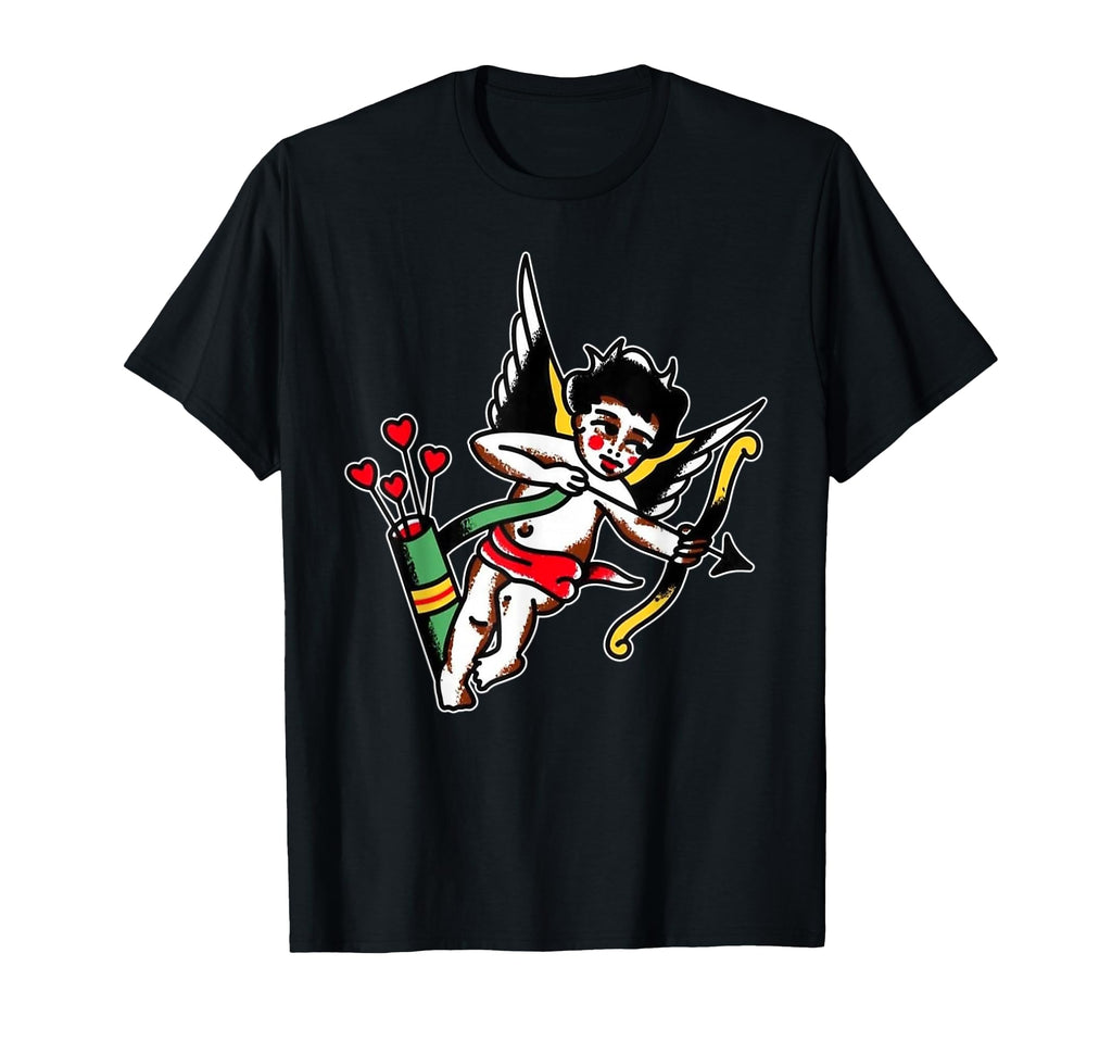 Cupid American Traditional Tattoo Flash T-Shirt - Trendy Graphic for Adults - T-Shirt, Sweatshirt, Hoodie