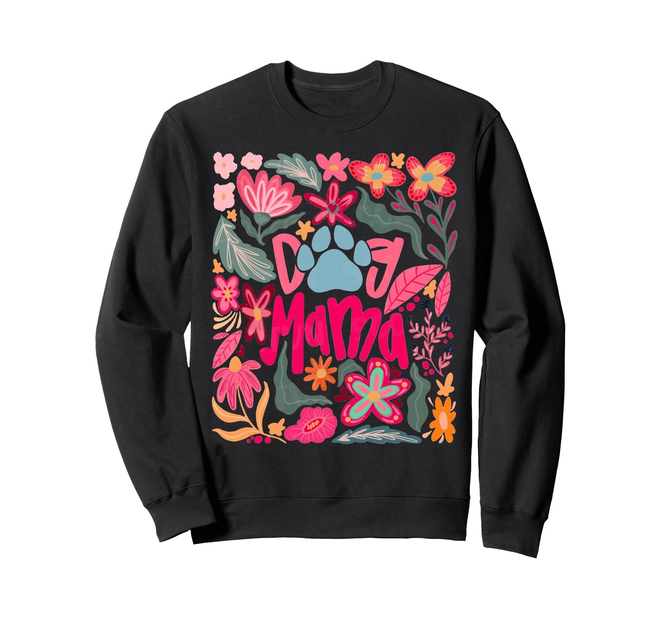 Dog Mama Boho Dog Mom Flower Sweatshirt - Minimalist Print Unisex - T-Shirt, Sweatshirt, Hoodie