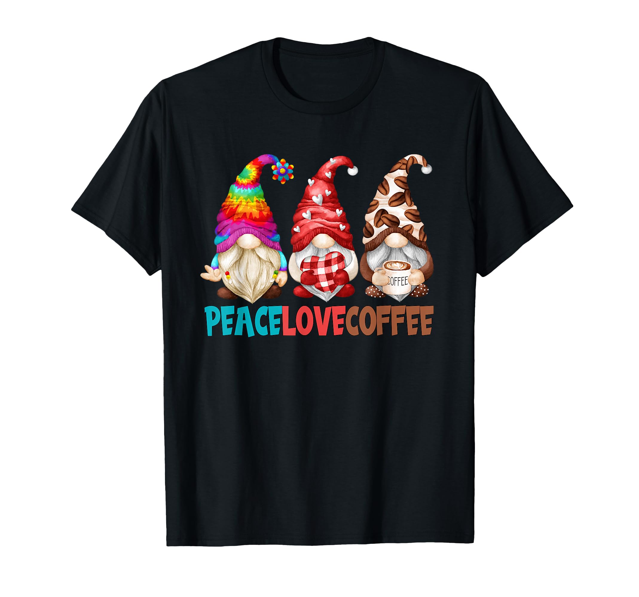 Funny Coffee Hippie Gnomes Peace T-Shirt - Aesthetic Graphic Men Women - T-Shirt, Sweatshirt, Hoodie