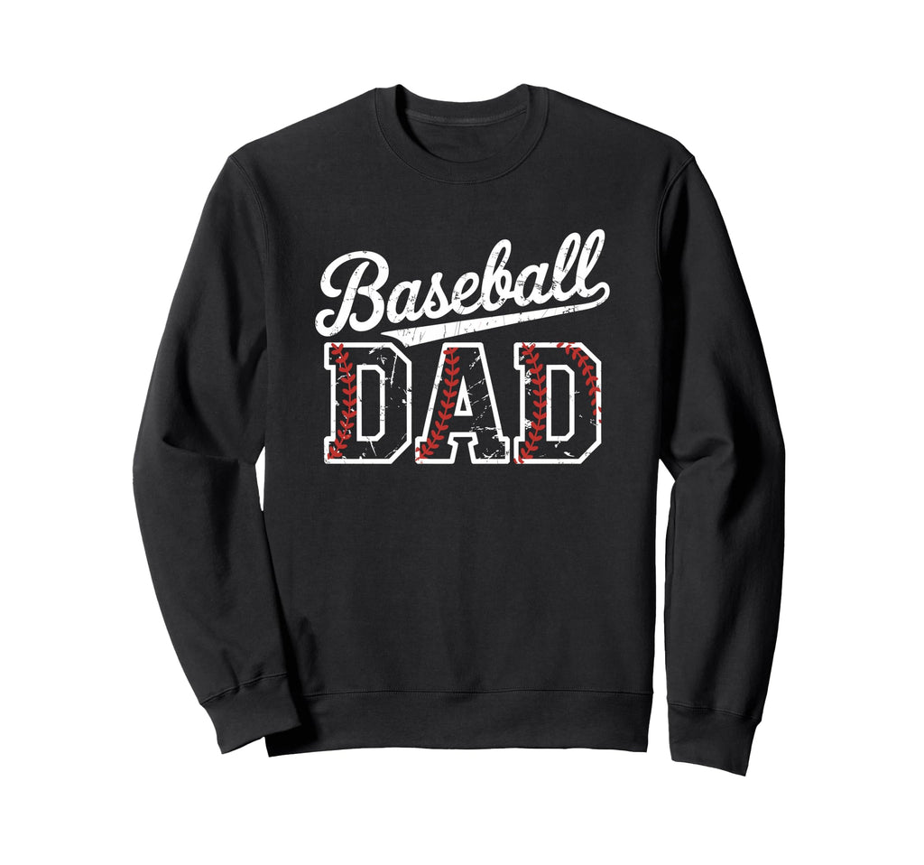 Baseball Dad Distressed Varsity Sweatshirt - Unique Graphic for Adults - T-Shirt, Sweatshirt, Hoodie