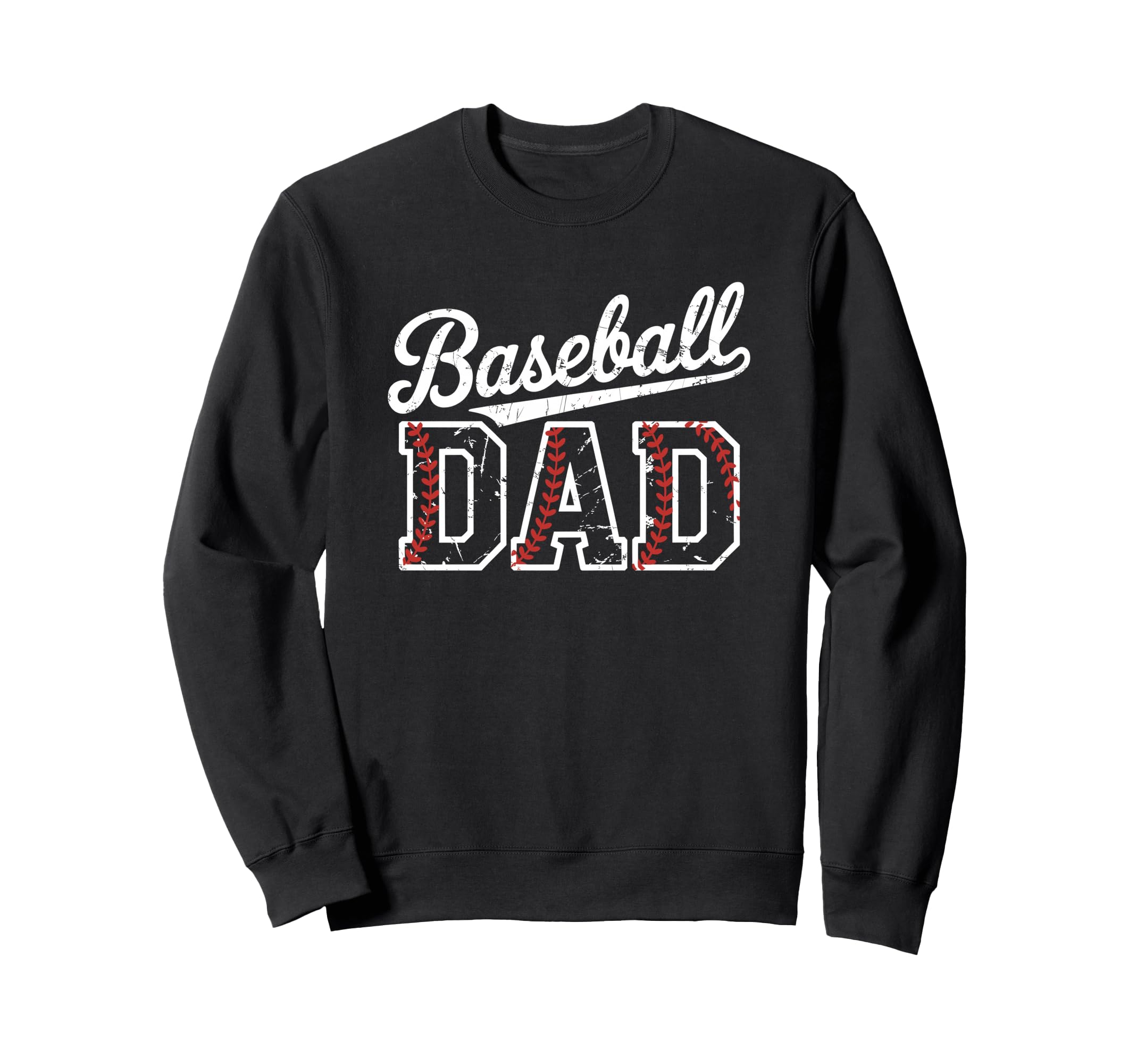 Baseball Dad Distressed Varsity Sweatshirt - Unique Graphic for Adults - T-Shirt, Sweatshirt, Hoodie