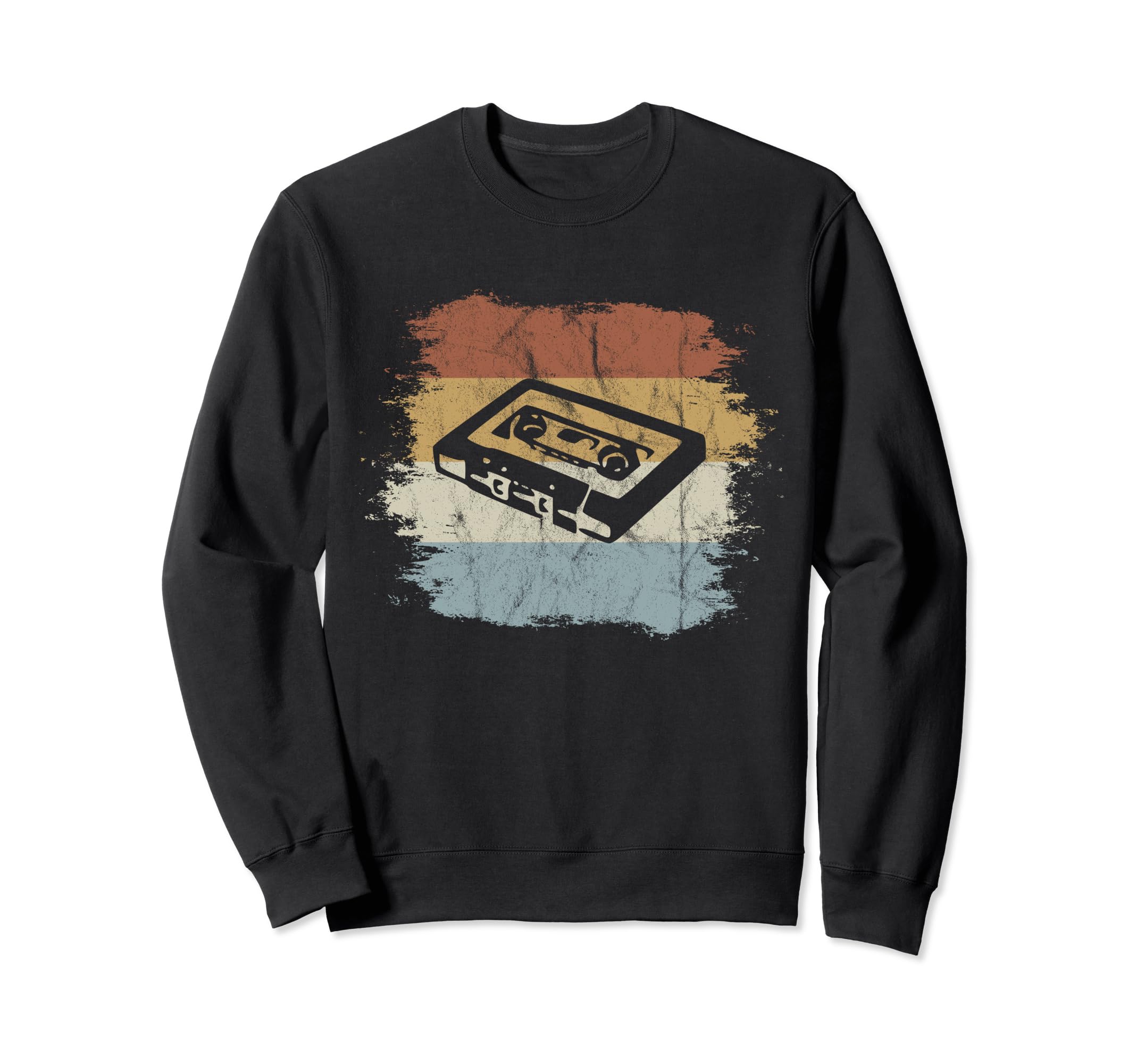 Old School Cassette Silhouette Mix Sweatshirt - Unique Graphic for Adults - T-Shirt, Sweatshirt, Hoodie