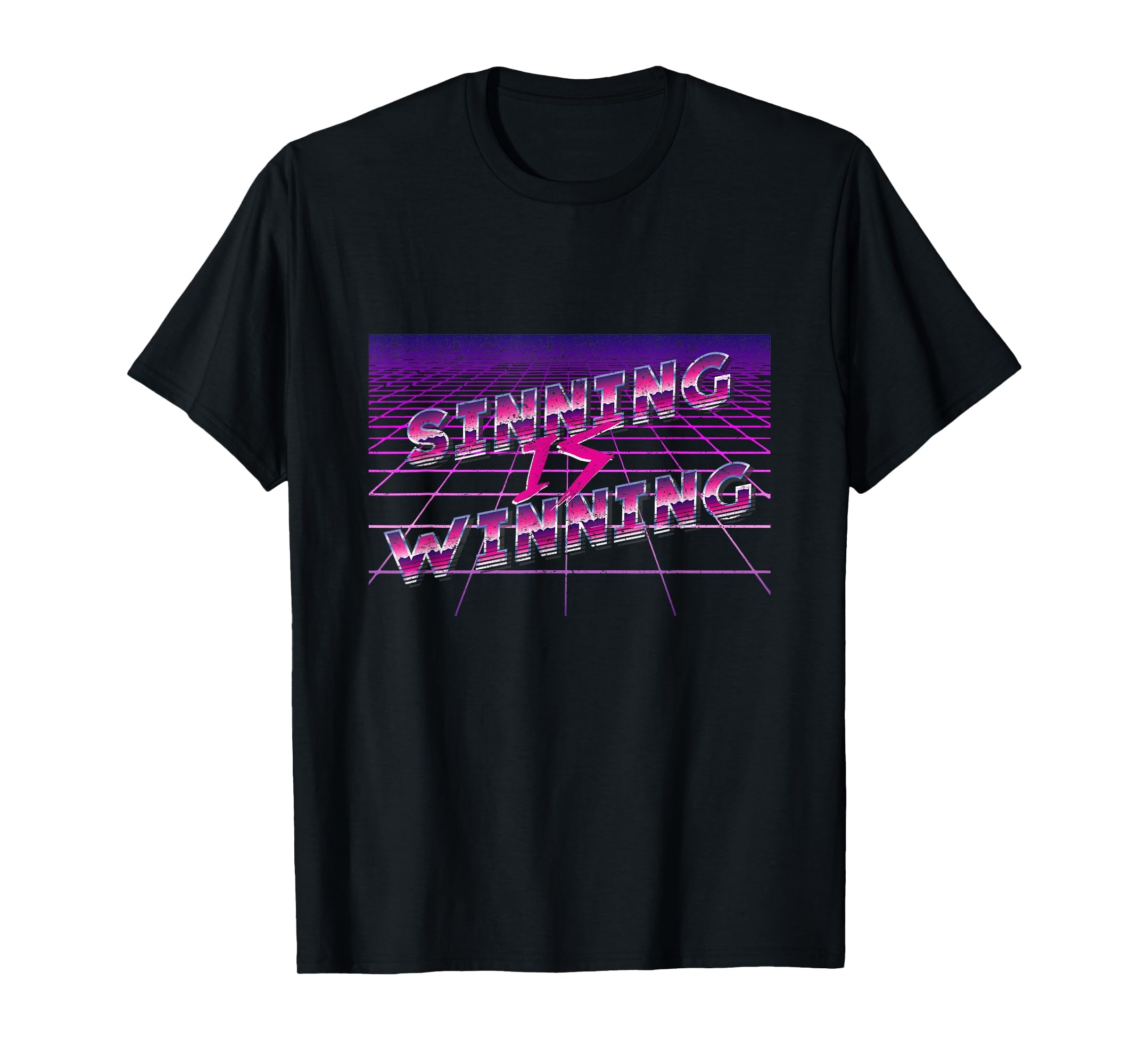 Synthwave Sinning Is Winning Vaporwave T-Shirt - Unique Graphic for Adults - T-Shirt, Sweatshirt, Hoodie
