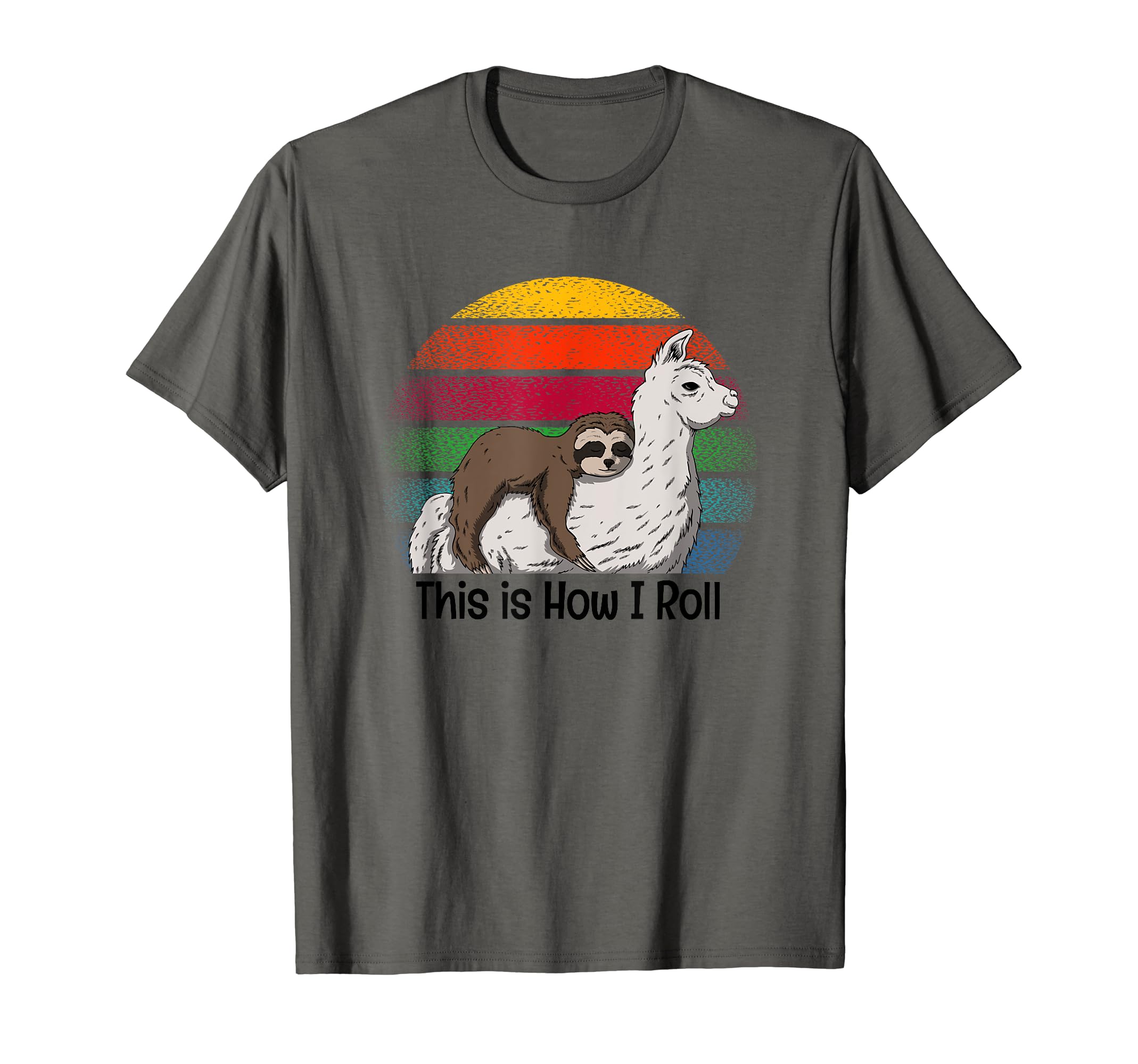 Sloth And Llama Sunset Funny Animal T-Shirt - Novelty Apparel Men Women - T-Shirt, Sweatshirt, Hoodie