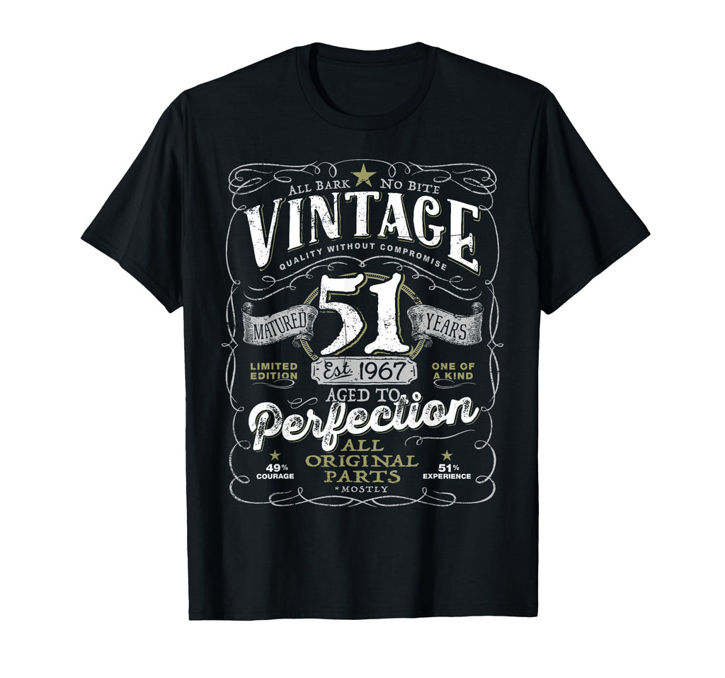 51St Est 1967 Aged To Perfection T-Shirt - Novelty Apparel Unisex - T-Shirt, Sweatshirt, Hoodie