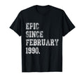 Distressed Epic Since February 1990 T-Shirt - Aesthetic Graphic Unisex - T-Shirt, Sweatshirt, Hoodie