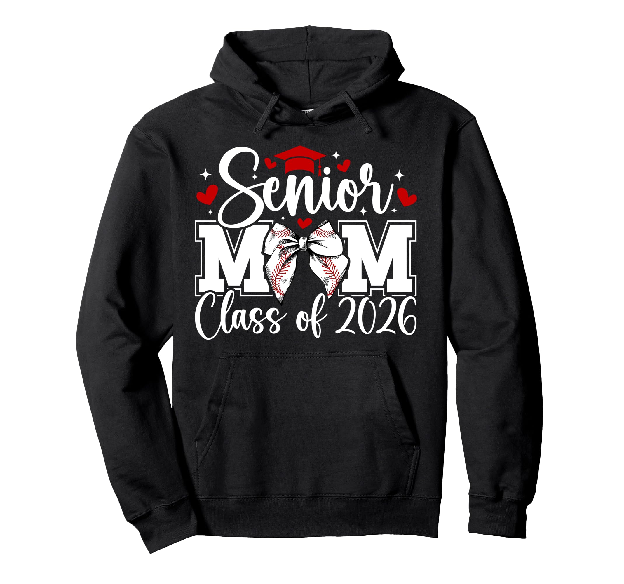 Baseball Senior Mom Class 2026 Hoodie - Custom Art Print for Adults - T-Shirt, Sweatshirt, Hoodie