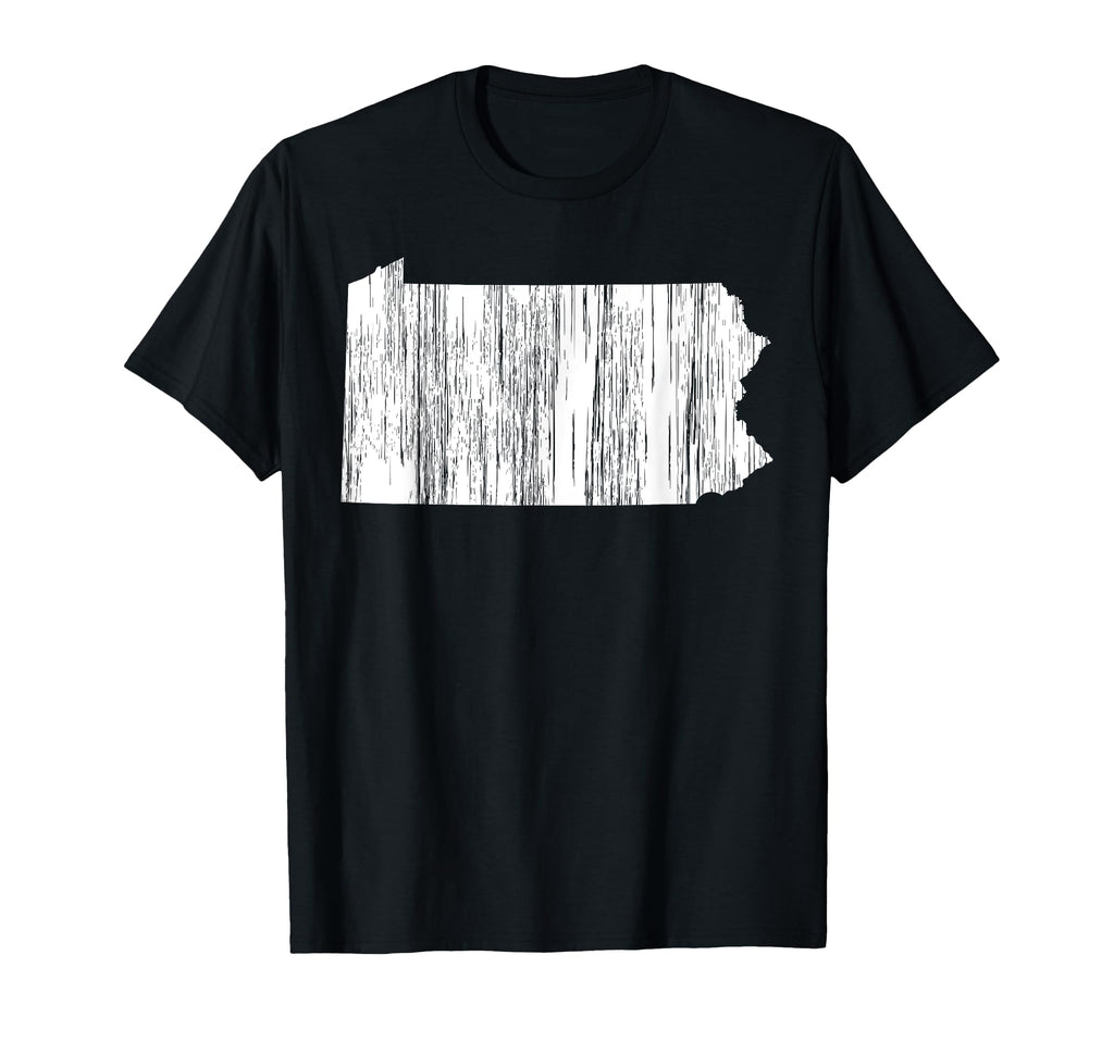 State Pennsylvania Distressed Outline T-Shirt - Custom Art Print for Adults - T-Shirt, Sweatshirt, Hoodie